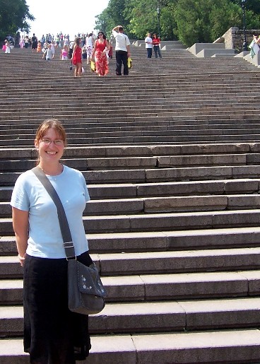 Carrie on the Potemkin Stairs.
